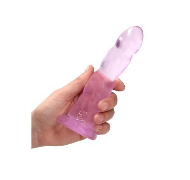 Różowe żelowe silikonowe dildo z przyssawką 18 cm